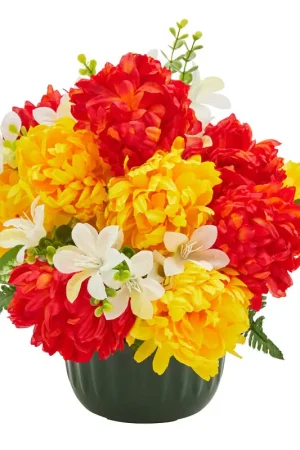Potée de chrysanthèmes artificielles Certifié